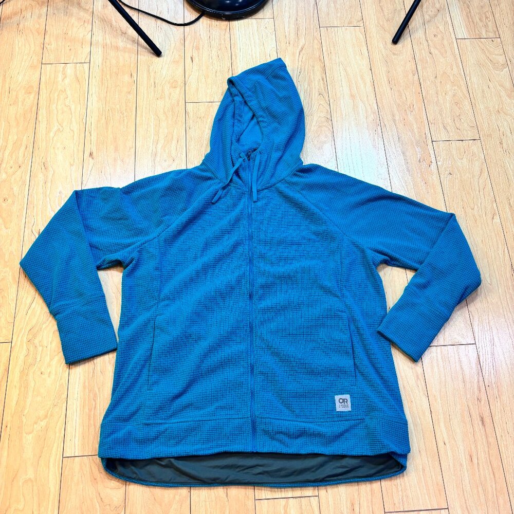 Outdoor Research Trail Mix Hoodie Fleece Full Zip Teal Blue Women’s Size XXL